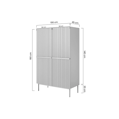 Kredens Szafka Nicole 100 cm - kaszmir / złote nóżki